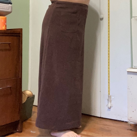 DENIM & CO Maxi Skirt Front Pockets Brown Womens Medium - Picture 4 of 8